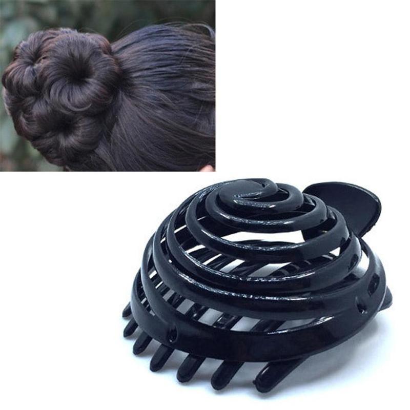 Mushroom Head Hollow Hair Out Women Barrettes Claw Crab Black Hair Clip Clips