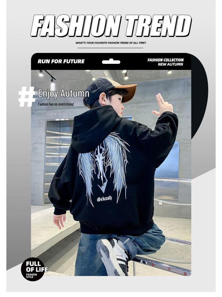 Boys' Korean Style Hoodie - Spring/Autumn 2025 New Arrival