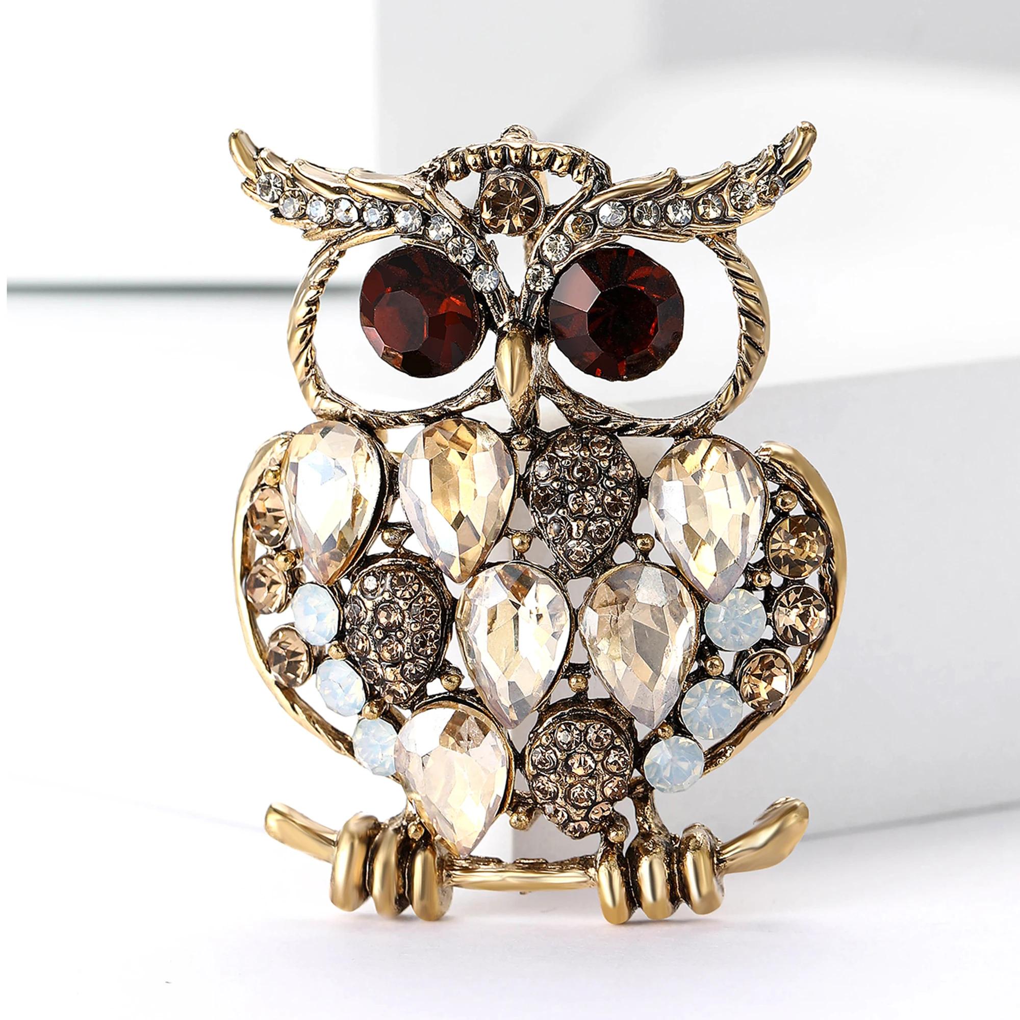 

Броши Совы со Стразами для Женщин Унисекс Стеклянная Животная Брошь Категория Птицы Лацканные Значки Офисная Вечеринка Подарки Друзьям Ювелирные Аксессуары