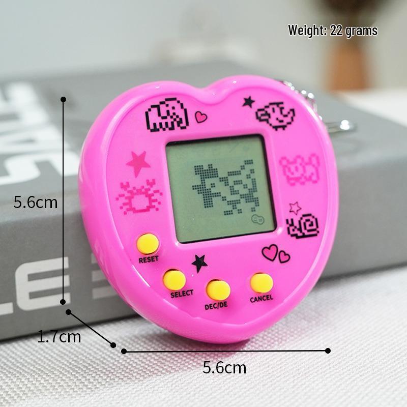 Heart-Shaped Virtual Pet Game Pendant for Kids