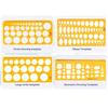 Circular Oval Ruler 1/4 Pcs Durable Drawing Furniture Architect Template Drafting Ruler Template Measuring Ruler Office Supplies