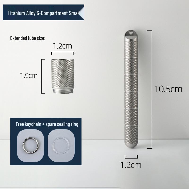 Compact Titanium Non-slip Pill Box - Multi-compartment, Waterproof, Moisture-proof, Perfect for On-the-go Storage