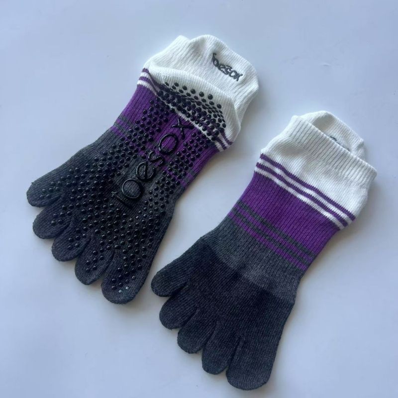

Женские носки с пятью пальцами Toesox для пилатеса, аэробики, йоги, танцевальные колготки, фитнес-носки, нескользящие носки с клеевыми точками, короткие Z S Code 36-39
