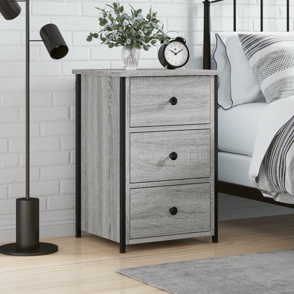 Nightstand Gray Sonoma 40x36x60 cm Particleboard