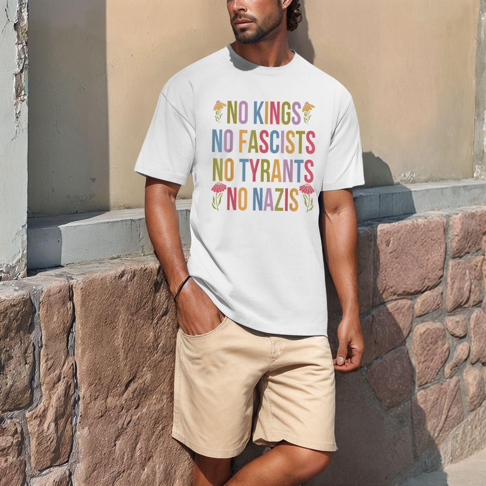 

Летняя мужская популярная футболка с круглым вырезом и коротким рукавом с принтом XXL белый