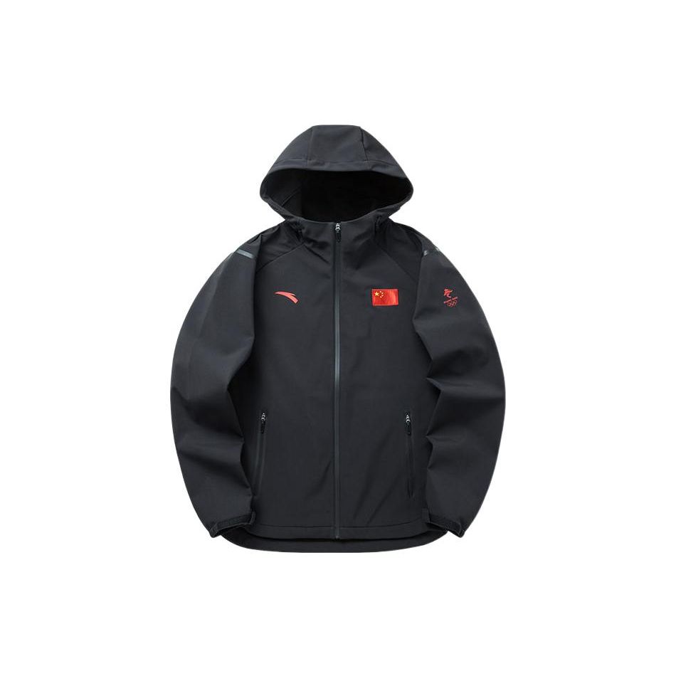 

Anta FW22 Logo Flag Print Hooded Long Sleeve Jacket Men jackets Black 152140603-2 L
