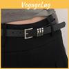 Vintage Black Pu Belt For Men And Women Stylish Adjustable Versatile Fashion Accessory
