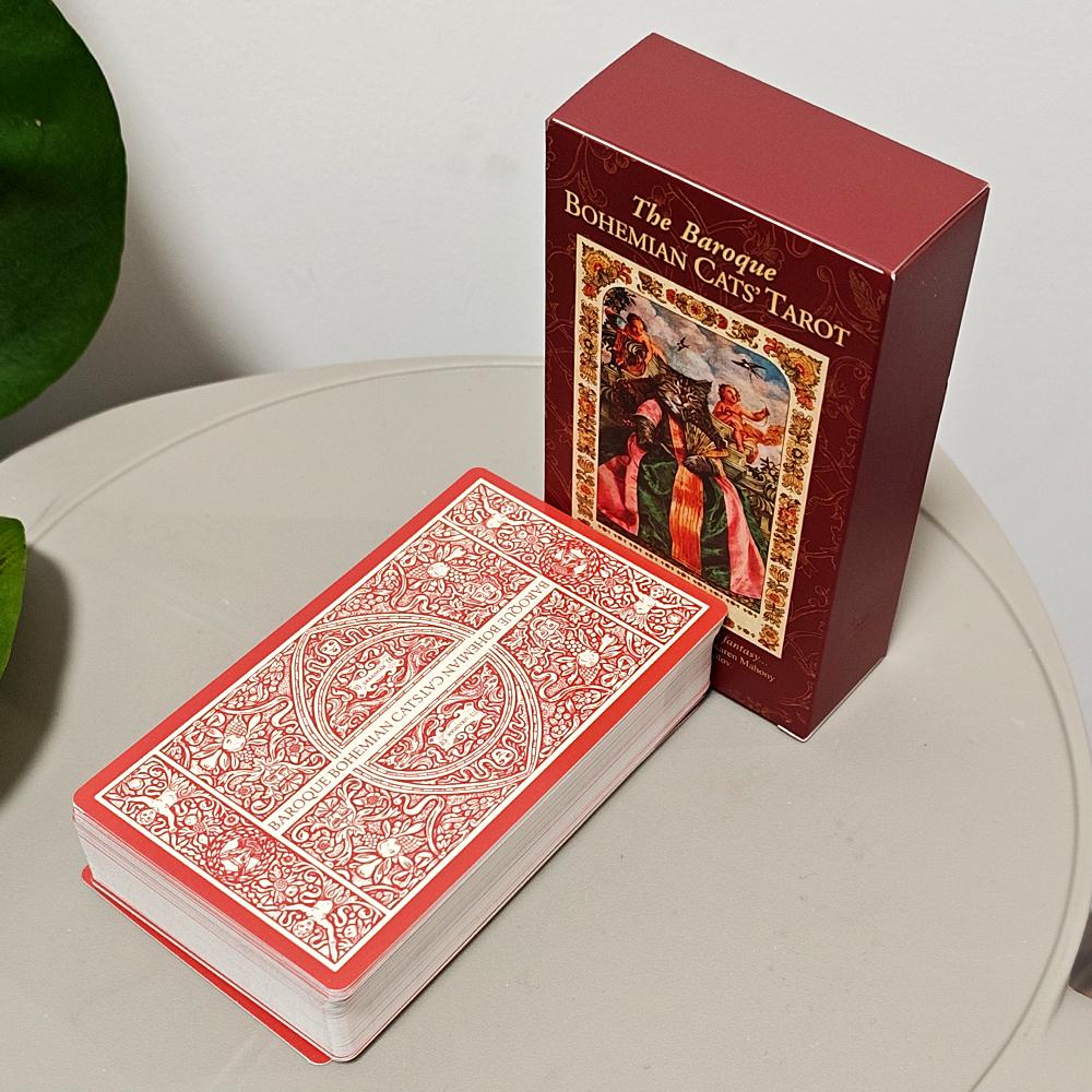 The Baroque Bohemian Cats’ Tarot Deck 12*7cm, 79-Card Feline Fantasy Vintage Baroque Style Cat Tarot Double-embossed