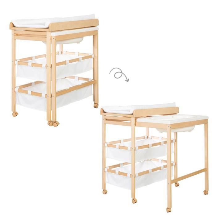 Extendable changing table with baby bath