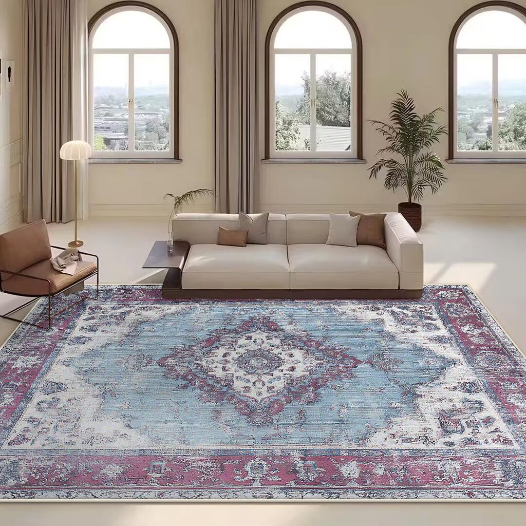 Vintage Persian High-end Carpet Living Room Sofa Washable Rug Home Luxury Decoration Large Bedroom Rug Non-slip Coffee Table Mat