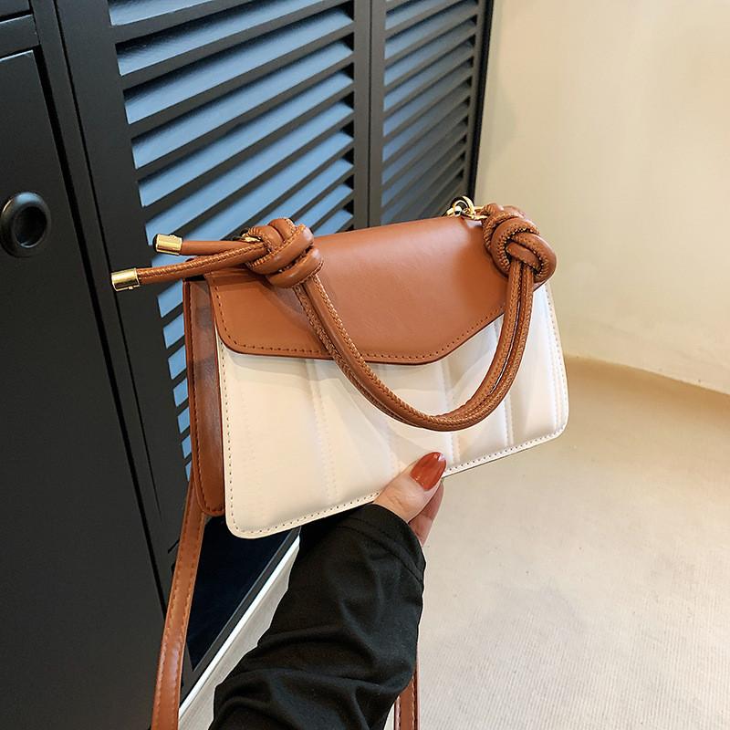 

Chic Urban Minimalist Pu Material Women s Small Square Handbag With Versatile Design коричневий