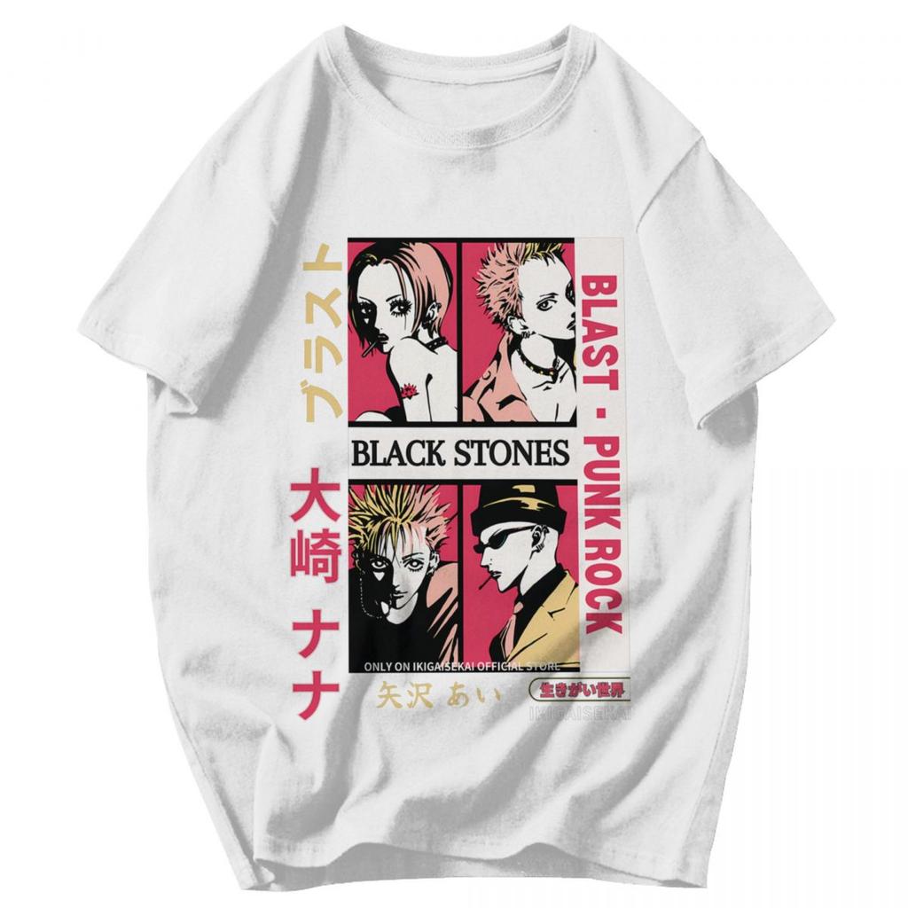 Men T Shirt Japanese Anime Black Stones Nana Osaki Retro Gifts Y2K Graphic Anime Unisex Tops T Shirts