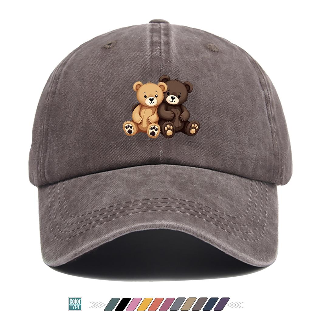 Outdoor Sports Style Teddy Bear Print Baseball Cap Breathable Adjustable Duckbill Hat AllSeason MultiFunctional Outdoor Hat