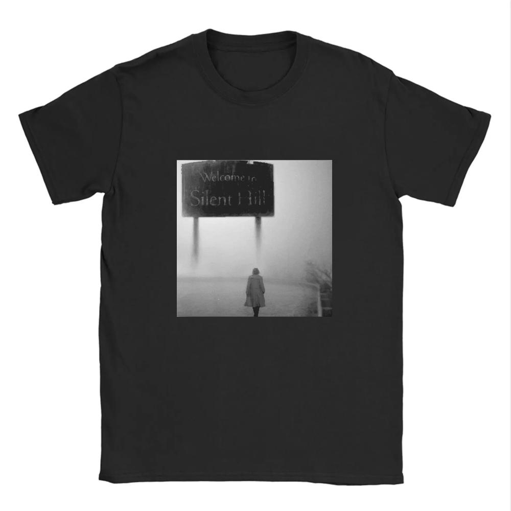 Silent Hill 2 3 TV-spel Svart Retro Spel T-shirt Tee Män Kvinnor Semester Ledig Kortärmad Tee Topp Lös T-shirt Sommar