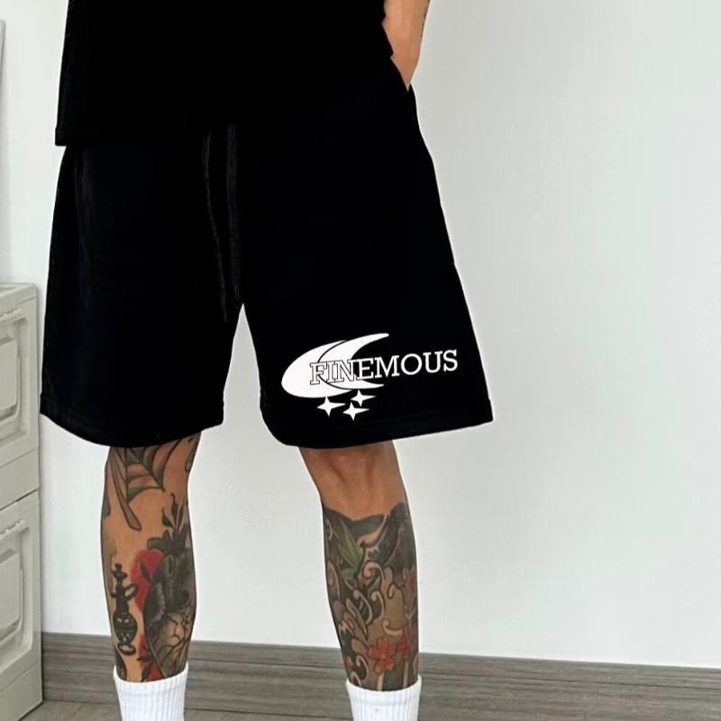 

Casual Shorts Men s Summer High Street Loose Versatile Sports Straight Drawstring Five-point Pants One size