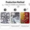 DIY Pearl Painting Canvas Floral Design Shiny 3D Bead Art Kit Creative Leisure Craft for Living Room Wall Decor