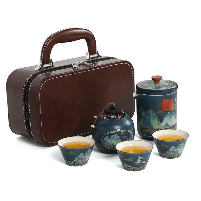 A Thousand Li of Rivers and Mountains Tea Set: Elegant Gift Box for Friends and Elders