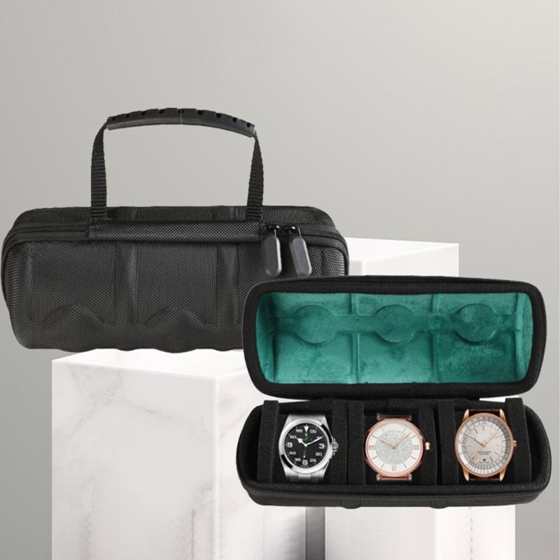 Multifunction 3 Slot Watch Storage Box Holder Case, Travel Organizers With Soft Lining for Wristwear Small Items Jewelry