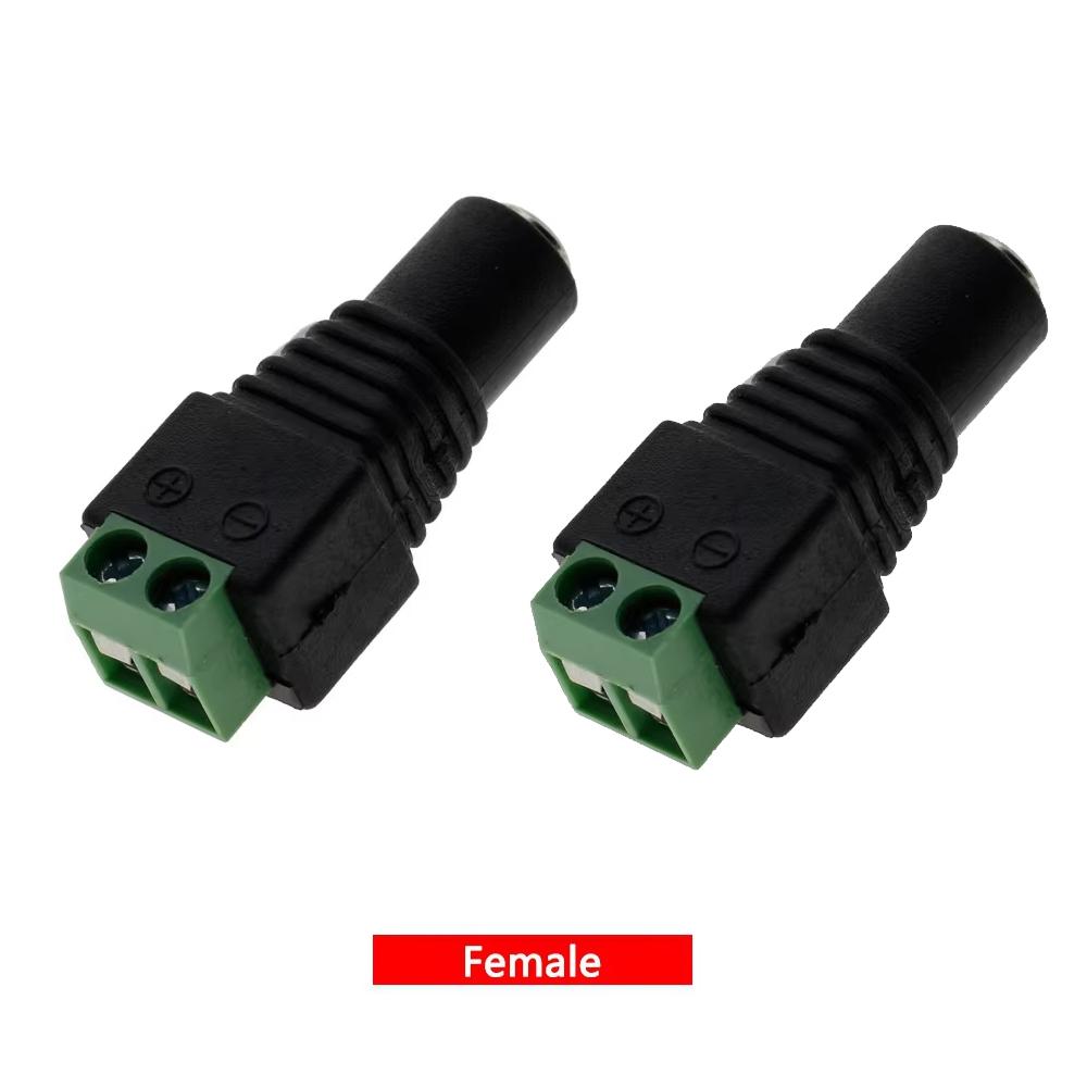 1/2/5pcs Male Female 12V DC Power Connector, Power Jack Plug Barrel Adapter,For 2Pin 5050 3528 Single Color LED Strip
