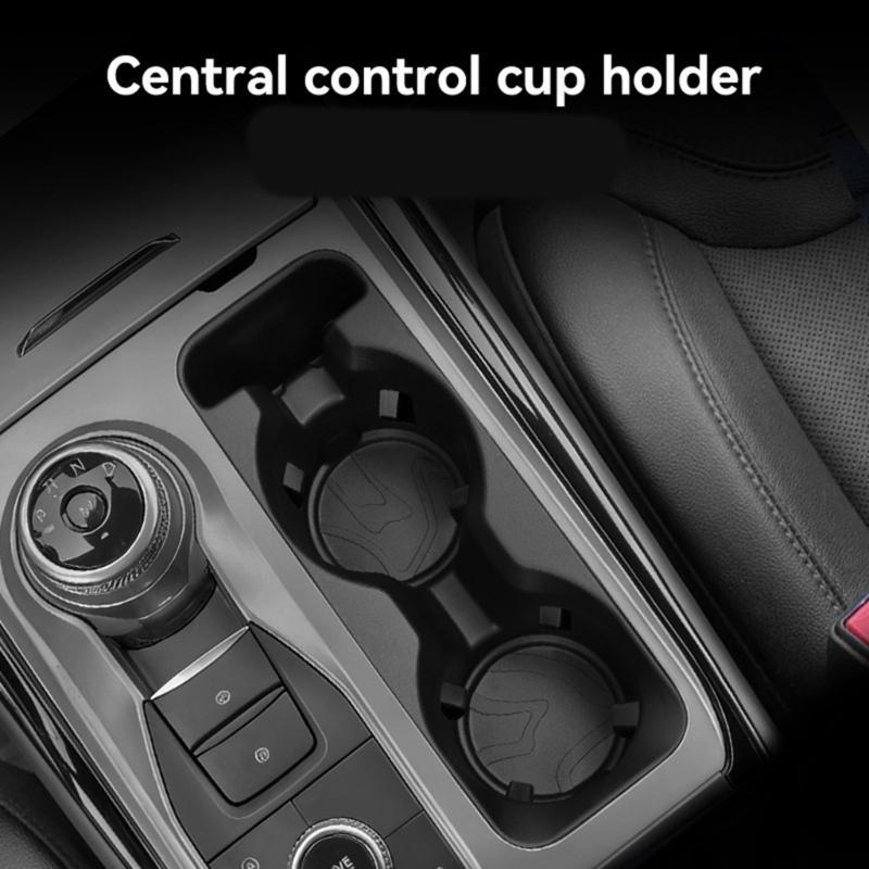 TPE Cup Holder Insert Protector for Select Model SUVs Featuring Antislip Surfaces Easy Cleaning Maintenance
