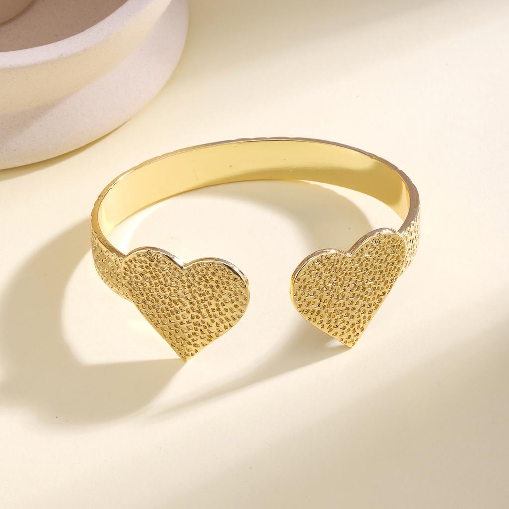 Nidin High Quality Star Heart Open Cuff Bangle Adjustable Copper Bracelet Fashion Jewelry For Women Valentine's Day Fine Gifts