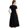 FILA White Simple Versatile Comfortable Fashion Short Sleeve Dress Women dresses Black F11W623307FBK