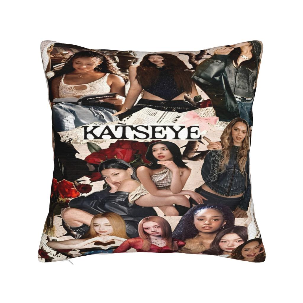 Soft and Sweet Seat KATSEYE Global Girl Group kpopDecoration Pillowcases Accessories Pillow Covers Zipper Multi Size