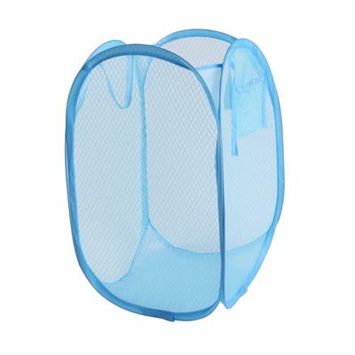 Mesh Laundry Hamper  Laundry Basket With Side Pocket Foldable Small Dirty Clothes Storage