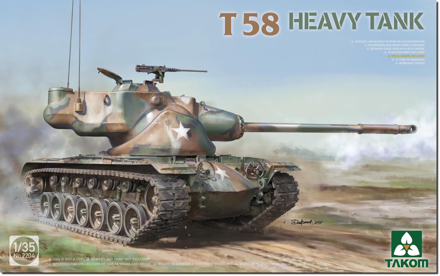 

Takom 1/35 Тяжелый танк T58 Пластиковая модель TKO2204 (танк)