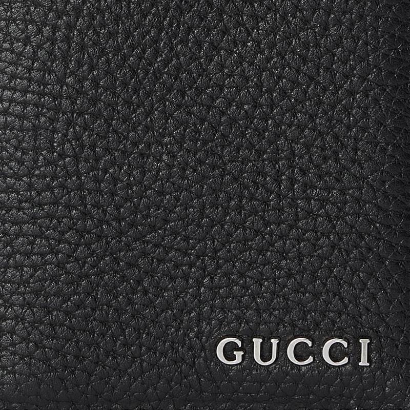Gucci Letter Logo Flap Closure Leather Card Holder Men Card Holder Black 771159-AABXM-1000