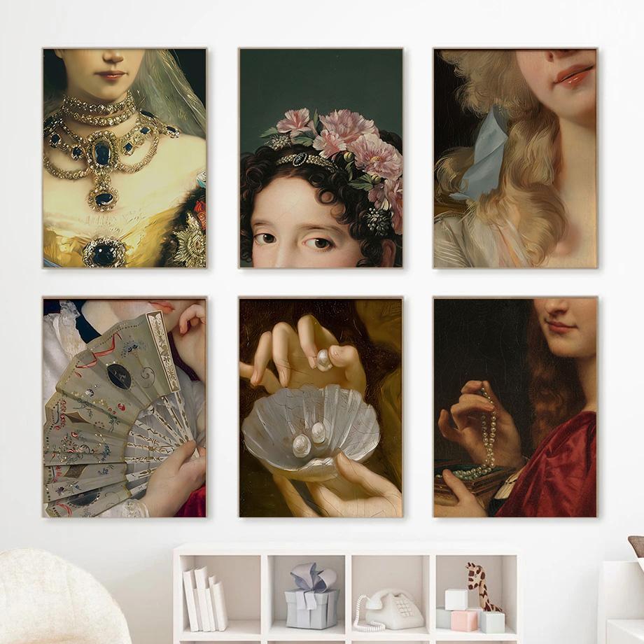 Eclectic Alter Portrait Renaissance Baroque Feminine Woman Poster Print Wall Art Pictures Canvas Painting Room Home Decor Gift