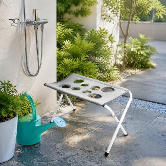 Foldable Pet Bath Stand Dog Grooming Hammock Stand, Cat 8-Hole Small Bathing Assistant Washing Station for Medium Dogs, Nail Trimming And Harness
