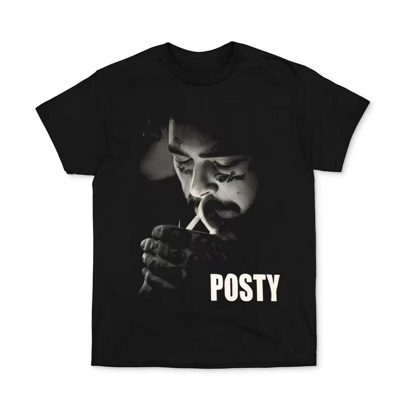 

Post Malone Retro Style Poster Print Tshirt Unisexs Clothing Women Oneck Cotton 2026 Summer Tee Streetwear Harajuku Wind T Shirt S
