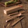 Natural Wooden Utensils Set With Fork Spoon Chopsticks Compact Travel Essential For Office School Outdoor Dining