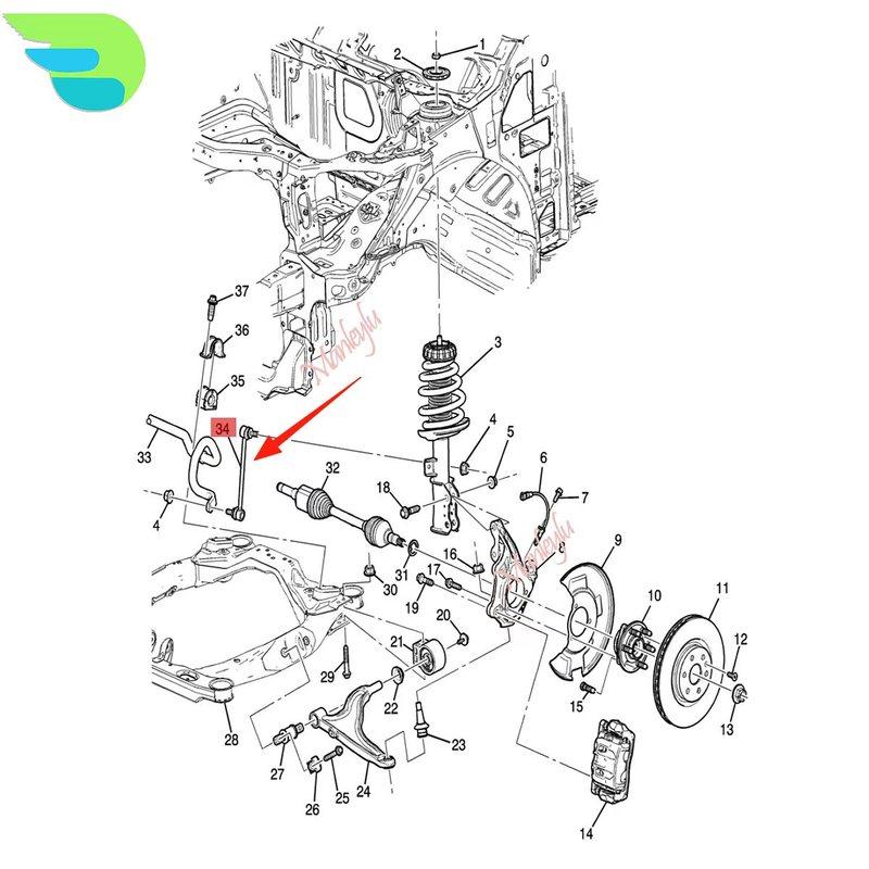 20984481 15870889 For Cadillac SRX 2010-2016 High-Quality New 2 Pcs Front Suspension Sway Bar Links Stabilizer Sway Bar Link