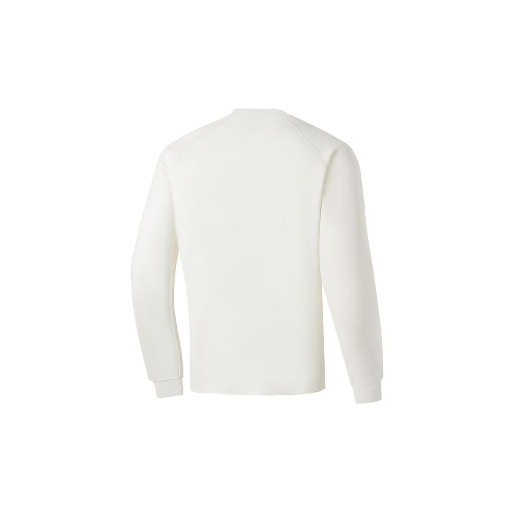 Li Ning Badfive Solid Color Crew Neck Pullover T-Shirt Unisex T-Shirts Off-White ATLT021-1