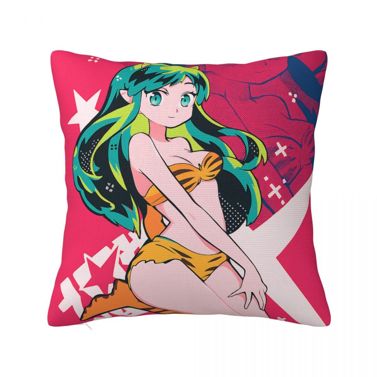 

Urusei Yatsura Anime Pillow Case Morden Pillow Cover Square Pattern Cushion Cover Pillowcases For Sofa Home Decorative 12x12Inch