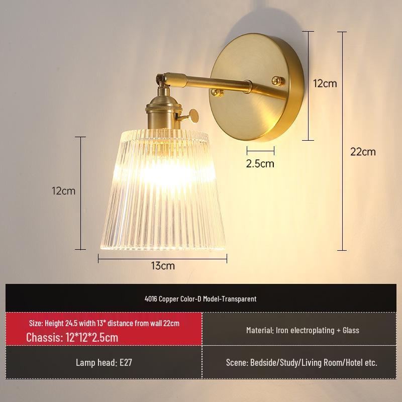 Vintage Japanische Grüne Glas Schmiedeeisen Wandleuchte - Nordische Moderne Nachttisch- & Schminktischleuchte