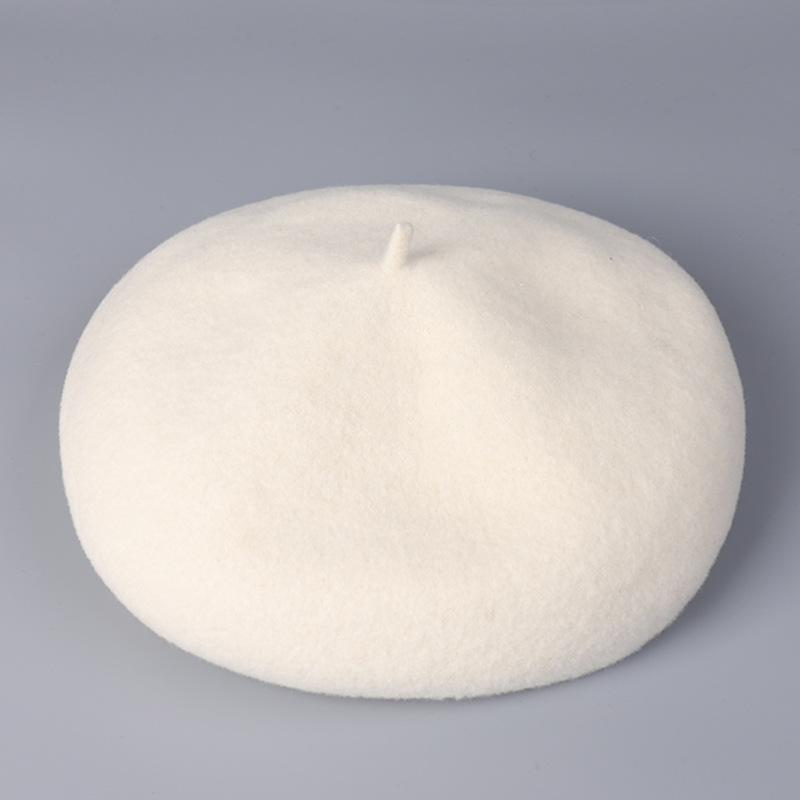 100% Australian Wool Plain Beret Cap French Minimalist British Pumpkin Hat Warm Winter Wool Painter Cap