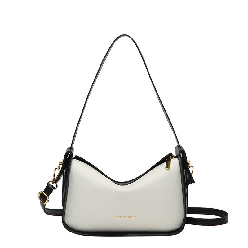High-quality Color-block Shoulder Bag 2024 For Women Street Style Pu Crossbody Bag With Trendy Stitching Ins Style