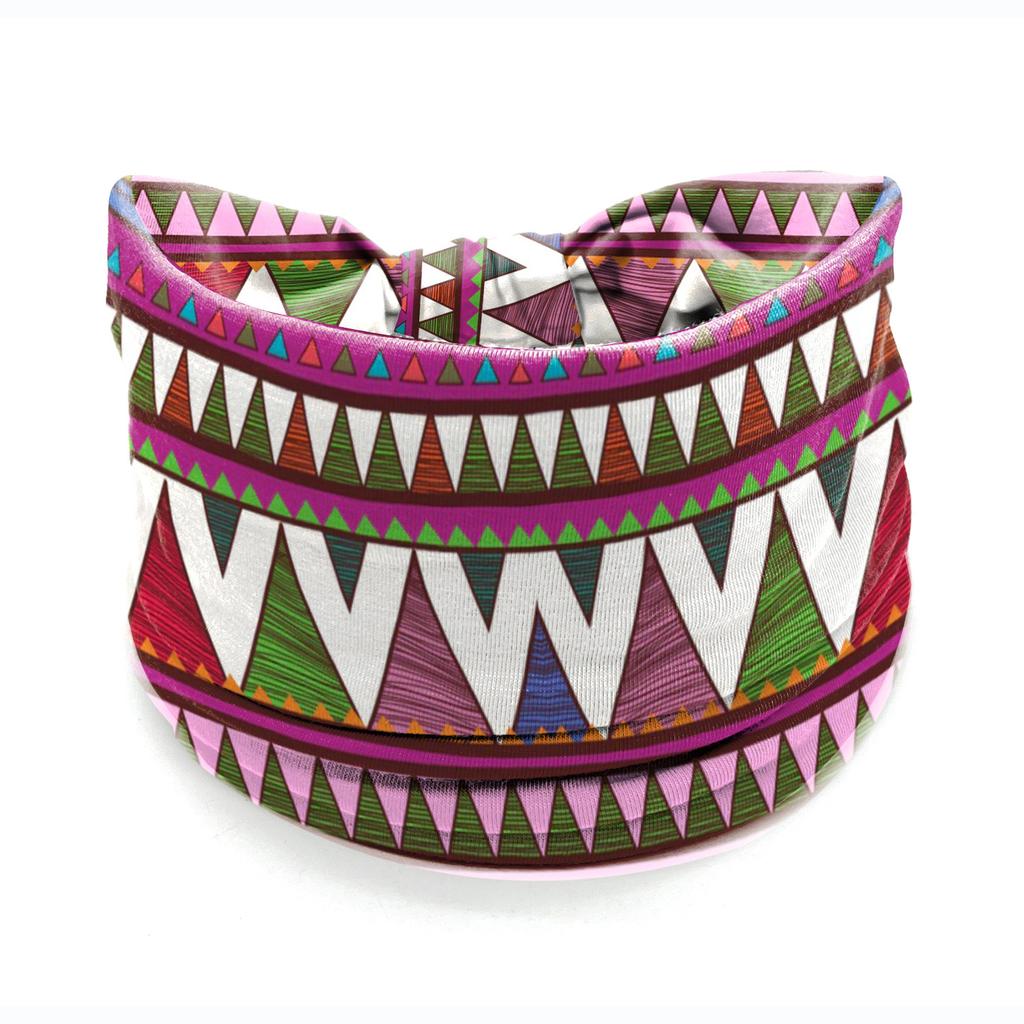 European American Women's Hair Band African Print Pattern Wide Edge Elastic Knot Sports Yoga Headband Women's Headwear Hair