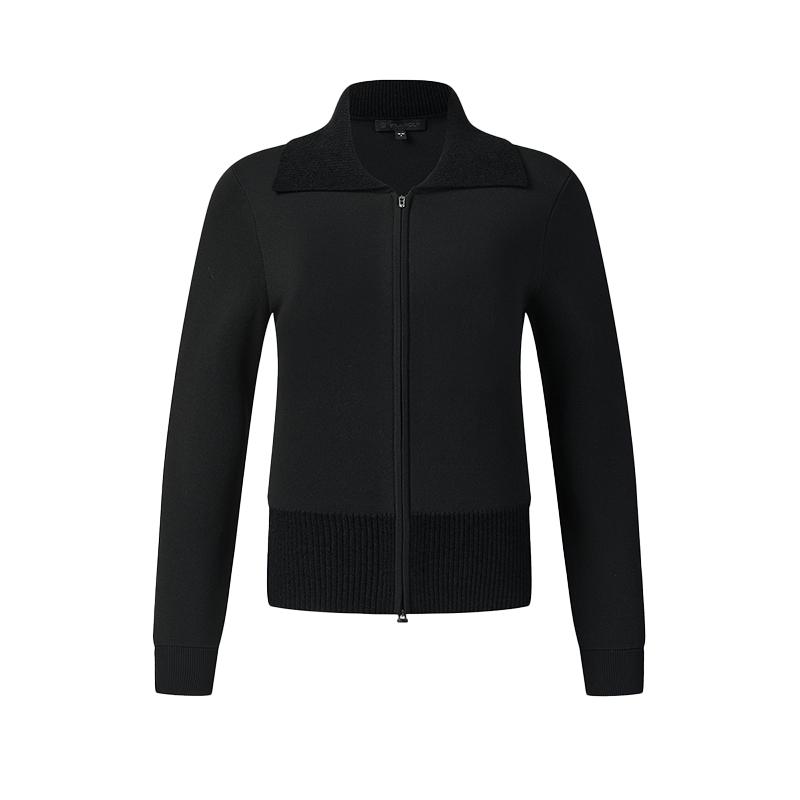 FILA Golf Series Fashion Classic Casual Sports Comfortable Versatile Soft Polo Knit Sweater Women tops Deep-Black A11W545417FBK