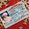 1/4PCS Traditional Christmas Decor Santa Claus Sleigh Driver's License Plastic Novelty Holiday Cards Festive Santa Display Props