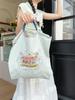 Exquisite Embroidered Oxford Tote Bag Stylish Cartoon Shopping Handbag For Daily Use