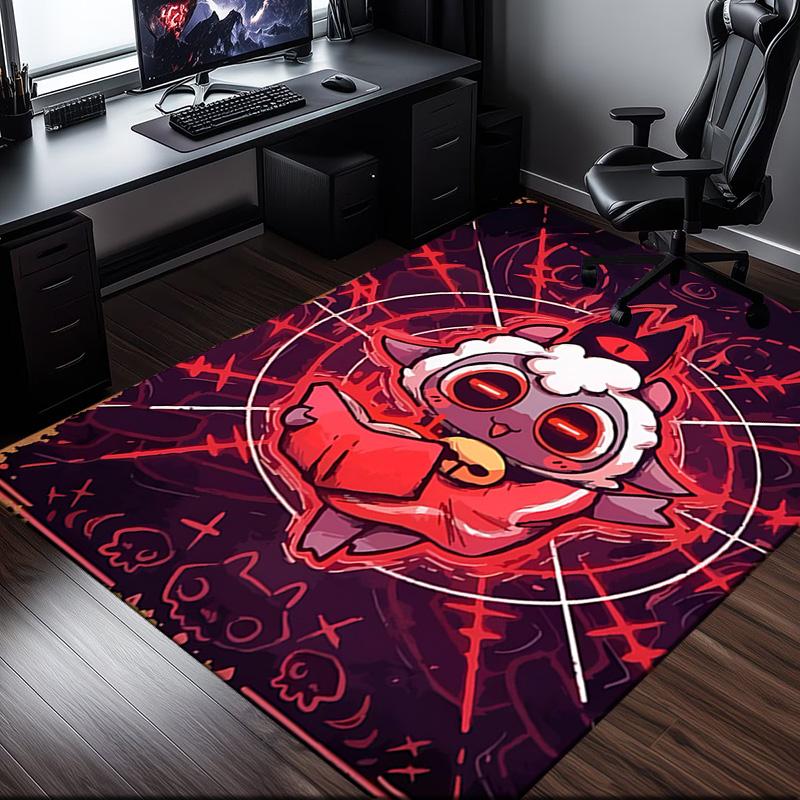 Cult Lamb Game Fantasy Rug Office Carpet Non-Slip Mat, Chair Rug Floor Covering for Gaming, Bedroom, Living Room , Home Decor Christmas Gift