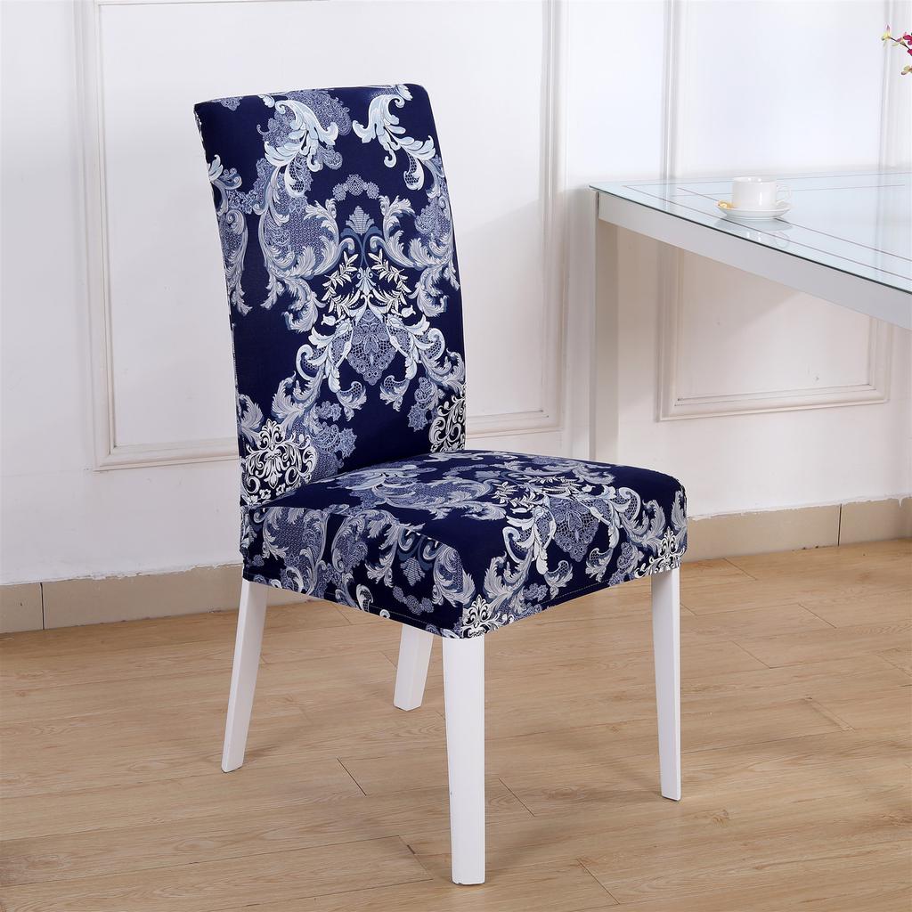 1/2/4/6Pcs Dining Room Decor Printed Removable Washable Dining Chair Covers Stretch Super Fit Seat Slipcover for Hotel Wedding Party Decoration