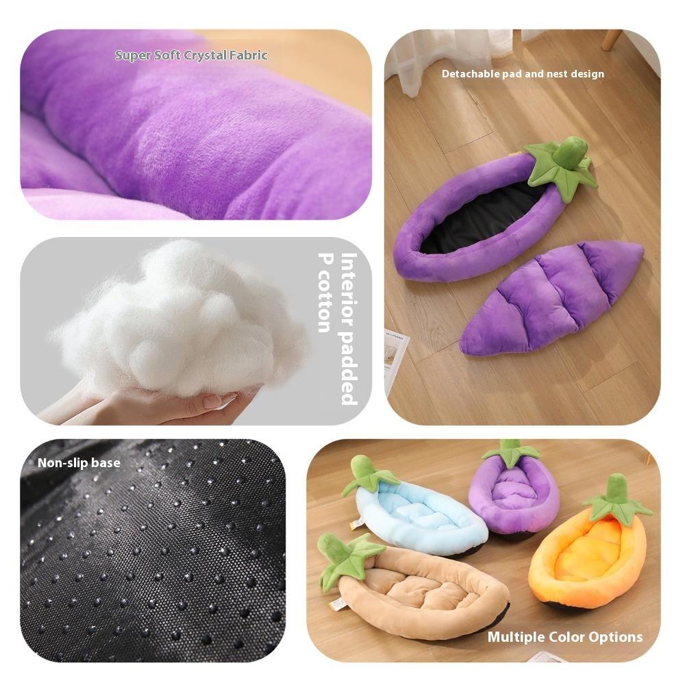 Cartoon Eggplant Kennel Pet Supplies Teddy Bigbear Pet Kennel Cat Small Dog Available Removable Cat Kennel