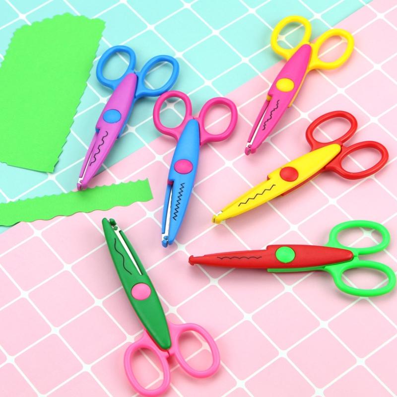 Minimalistic Lace Scissors Wavy Pattern Small Round Head Children Special Student Art Tool Stationery Scissor For Scrapbooking