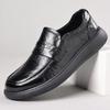New Men's Top Layer Cowhide Casual Single Shoes Stylish Leather Shoes Wide Toe and Thick Sole Men's Shoes