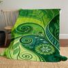 1PC leaf patternOutdoor Flannel Blanket - Soft Plush Decor for Picnics, camping, Bedroom, Playroom, Office, or Lunch Break 1352A